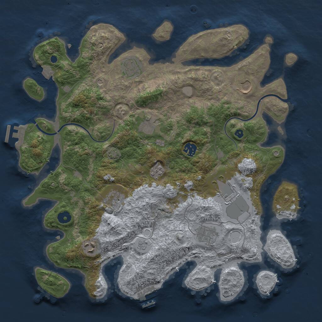 Rust Map: Procedural Map, Size: 3750, Seed: 1781673087, 15 Monuments