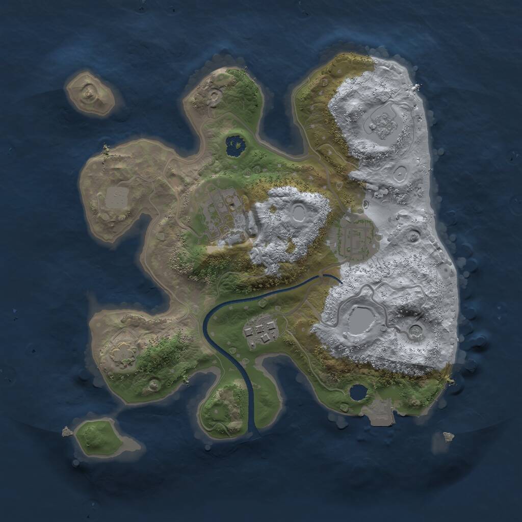 Rust Map: Procedural Map, Size: 2500, Seed: 996942316, 7 Monuments