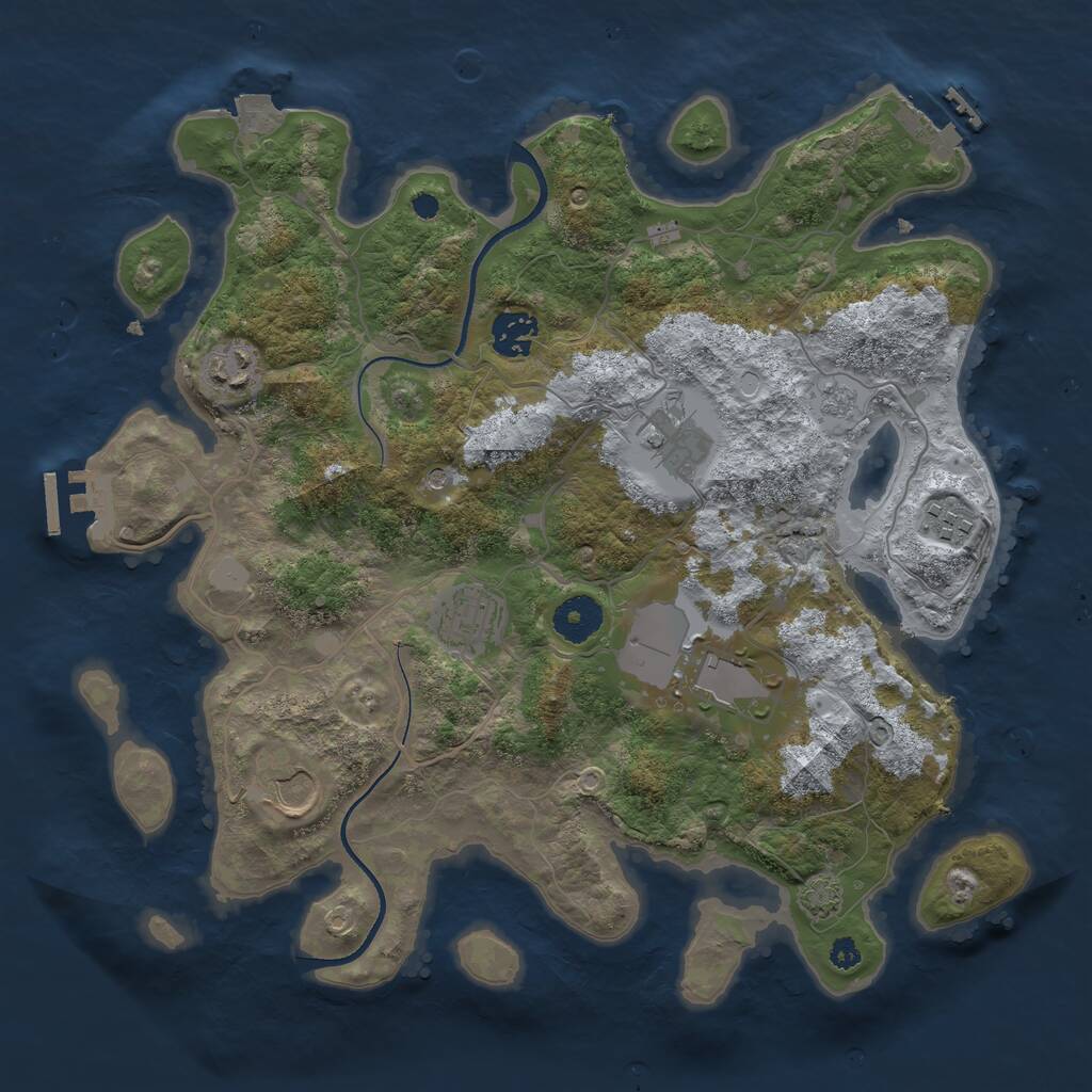 Rust Map: Procedural Map, Size: 3500, Seed: 103555946, 13 Monuments