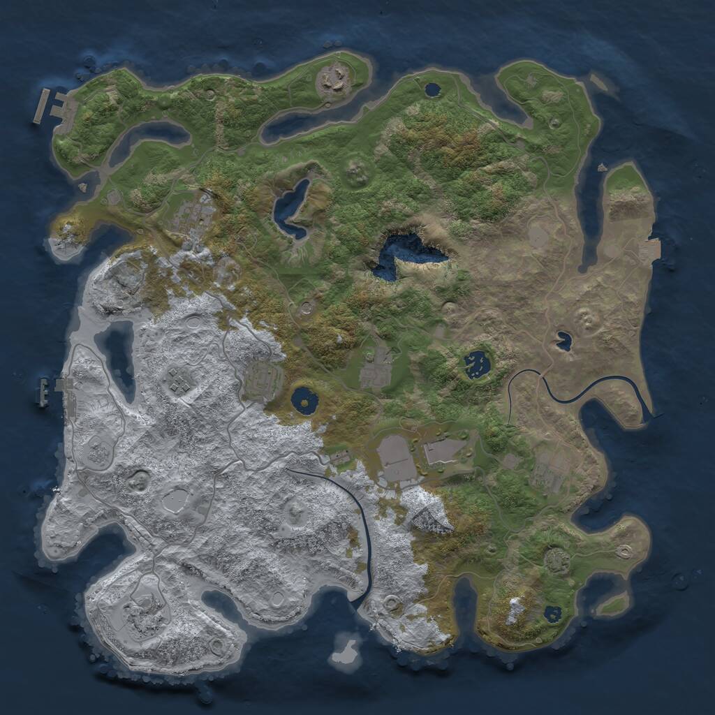 Rust Map: Procedural Map, Size: 4000, Seed: 353649215, 15 Monuments