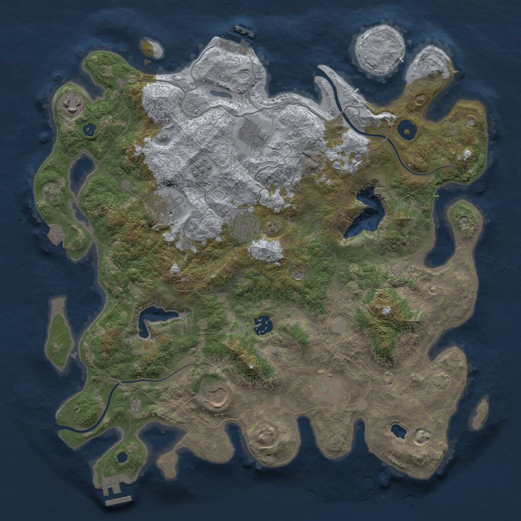 Rust Map: Procedural Map, Size: 4000, Seed: 1314985206, 14 Monuments