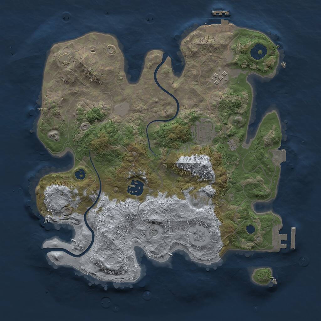 Rust Map: Procedural Map, Size: 3000, Seed: 6854927, 9 Monuments