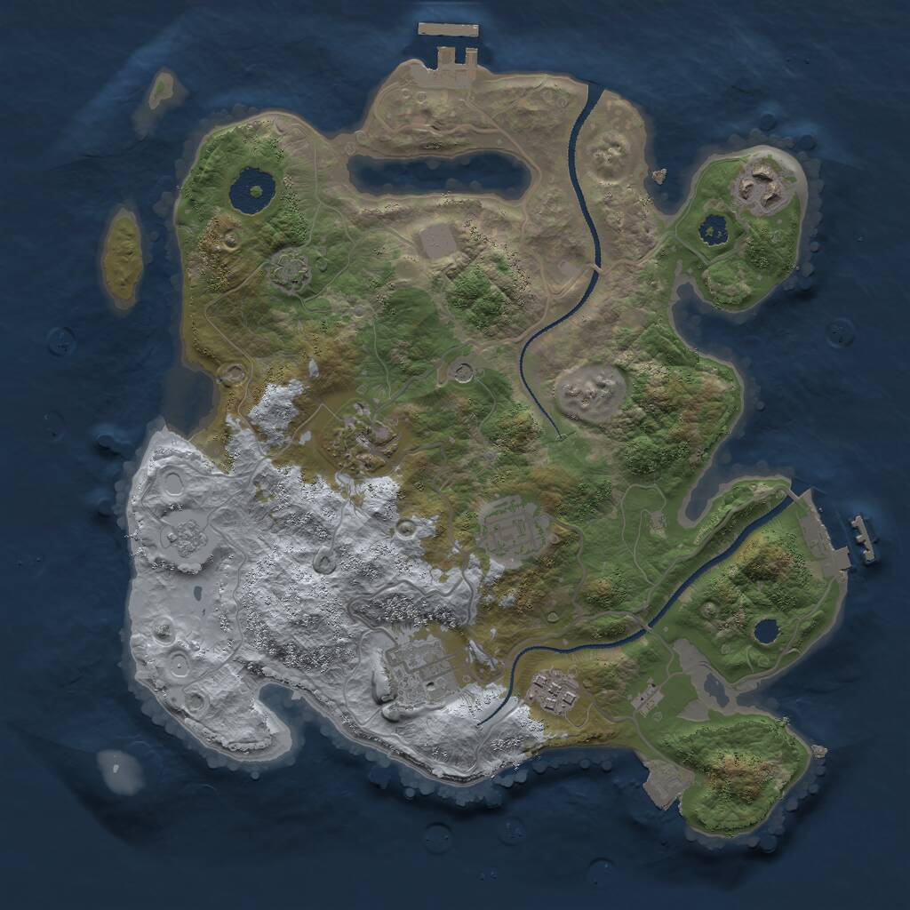 Rust Map: Procedural Map, Size: 3051, Seed: 12348, 11 Monuments