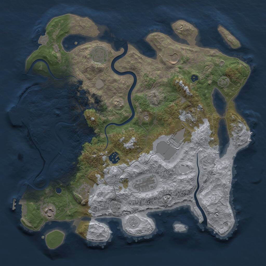 Rust Map: Procedural Map, Size: 3700, Seed: 481981, 15 Monuments
