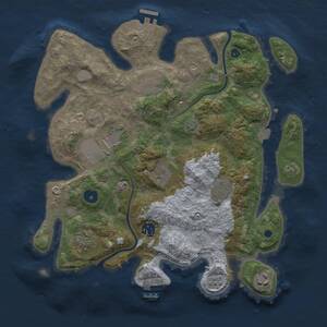 Thumbnail Rust Map: Procedural Map, Size: 3500, Seed: 908041907, 14 Monuments