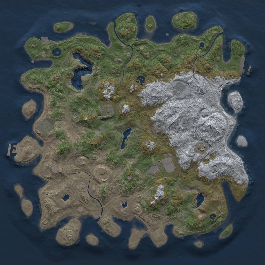 Rust Map: Procedural Map, Size: 4500, Seed: 103555946, 14 Monuments