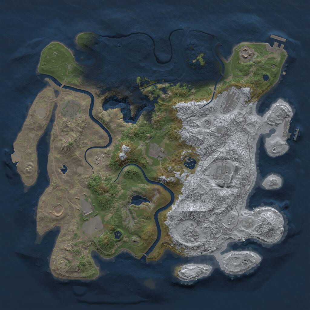 Rust Map: Procedural Map, Size: 4000, Seed: 37496994, 16 Monuments