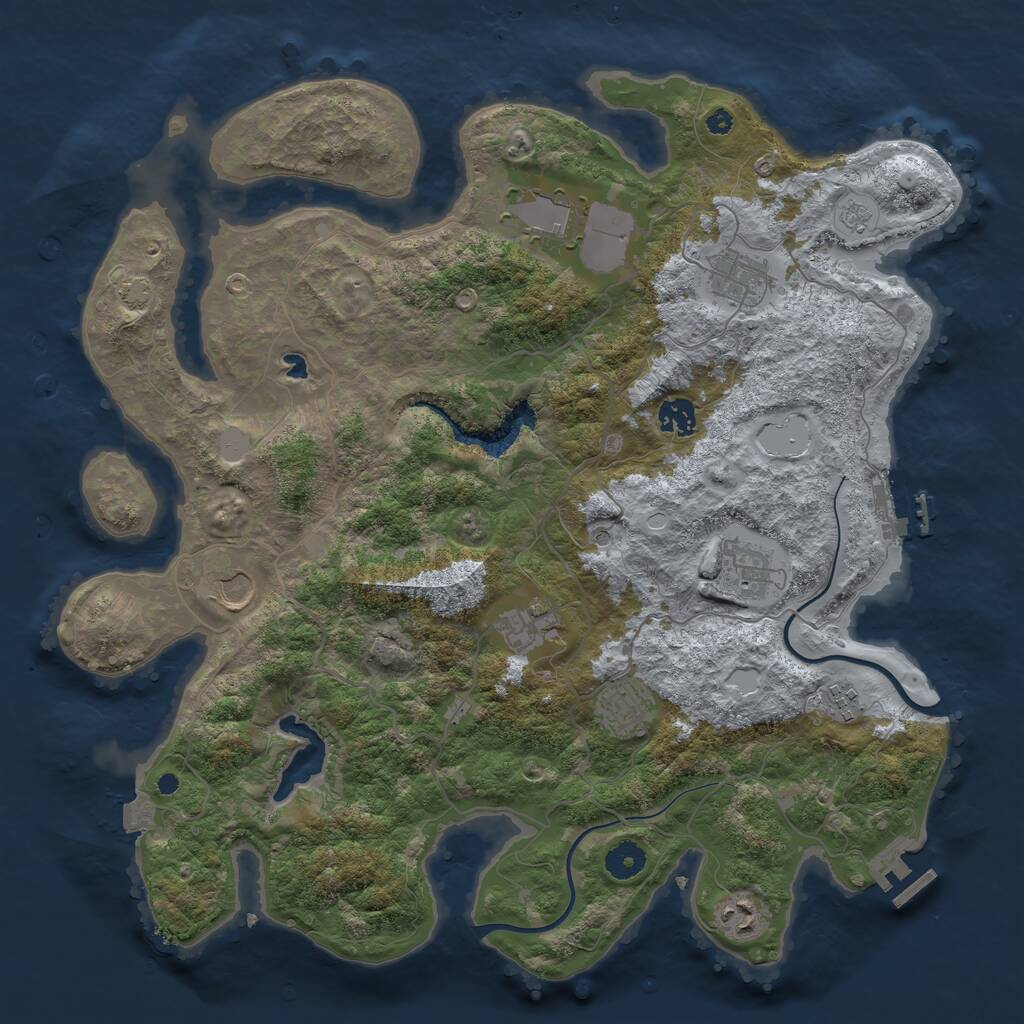 Rust Map: Procedural Map, Size: 4000, Seed: 1761502019, 15 Monuments