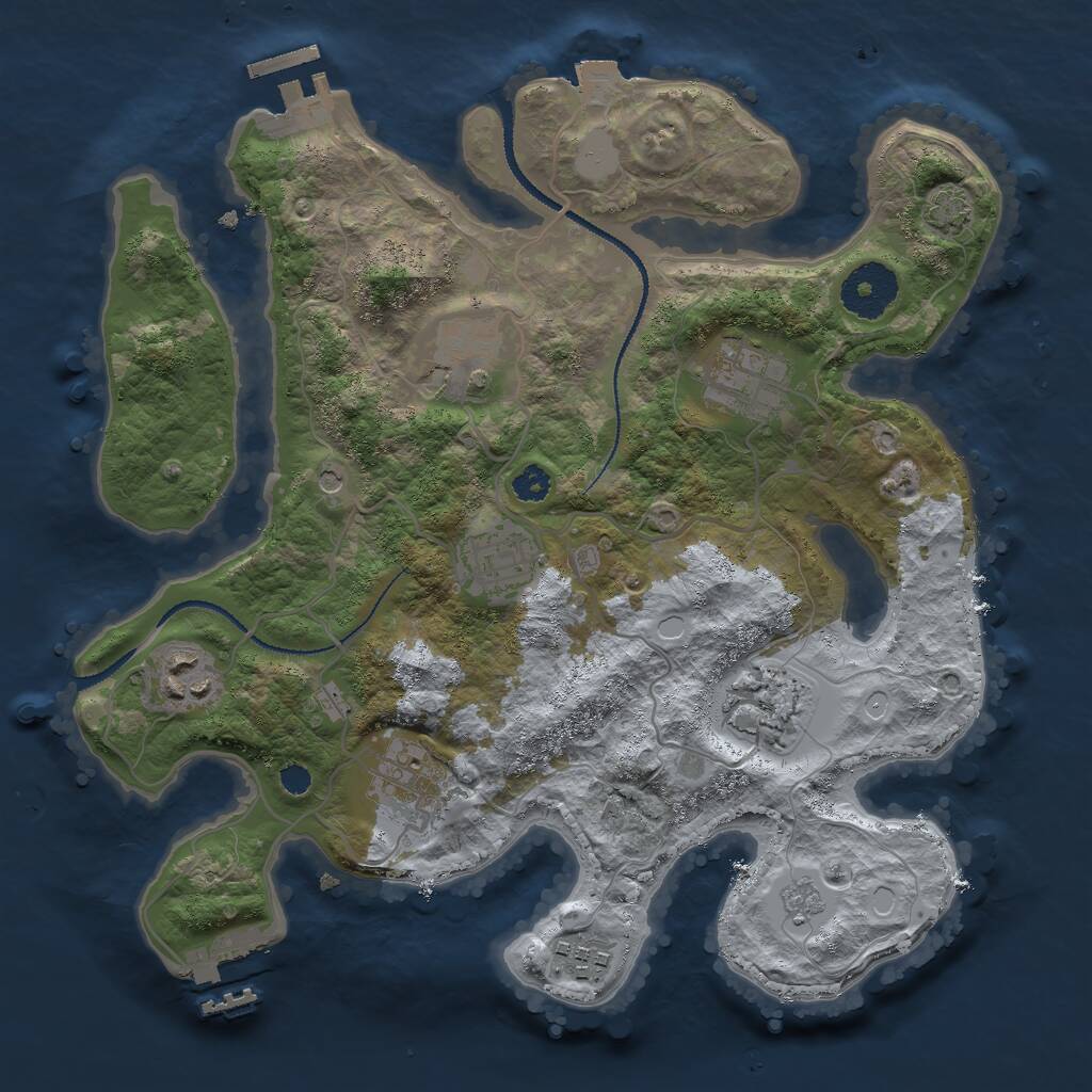 Rust Map: Procedural Map, Size: 3000, Seed: 976320653, 13 Monuments