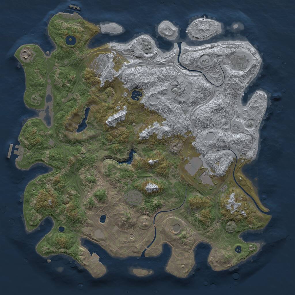 Rust Map: Procedural Map, Size: 4255, Seed: 827495385, 15 Monuments