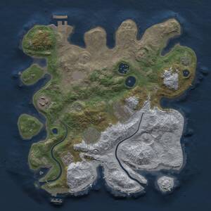 Thumbnail Rust Map: Procedural Map, Size: 3000, Seed: 460850027, 11 Monuments