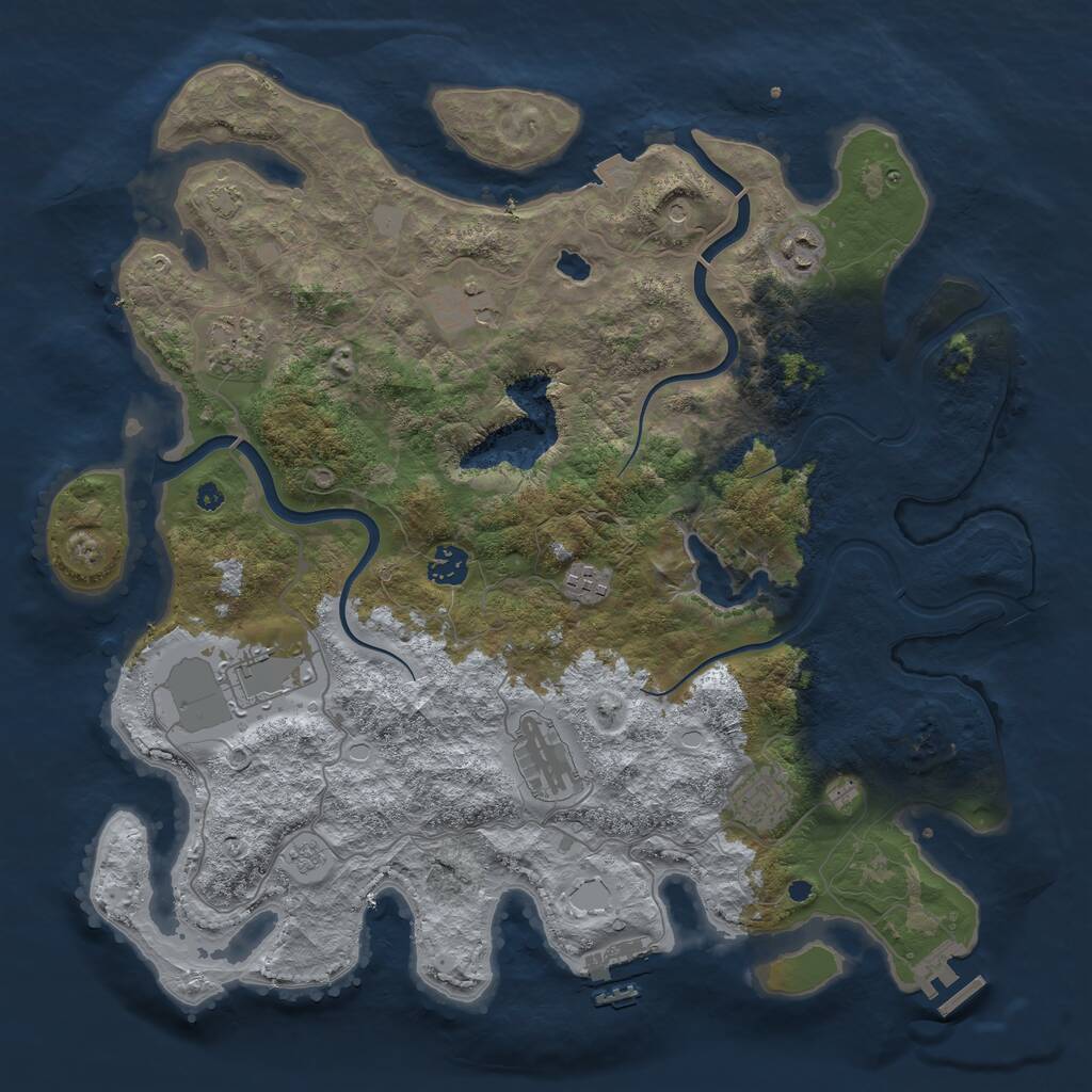 Rust Map: Procedural Map, Size: 4000, Seed: 1628446298, 14 Monuments