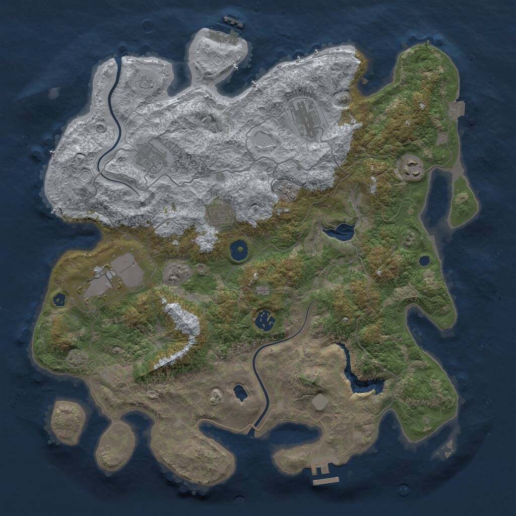 Rust Map: Procedural Map, Size: 4000, Seed: 8278, 12 Monuments