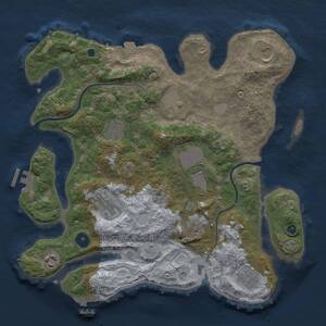 Thumbnail Rust Map: Procedural Map, Size: 3500, Seed: 594279889, 14 Monuments