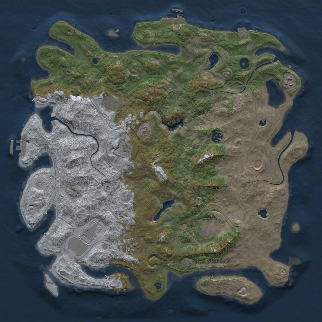 Rust Map: Procedural Map, Size: 4500, Seed: 20046, 15 Monuments
