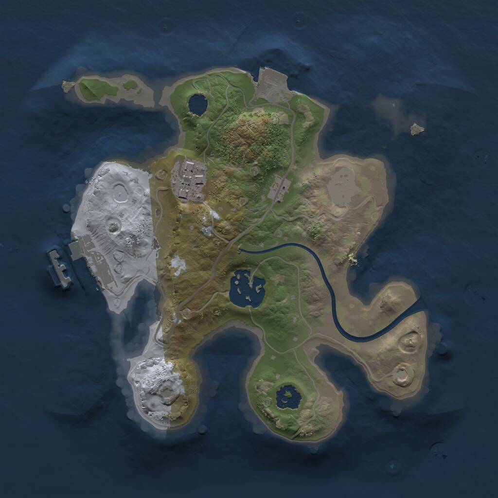 Rust Map: Procedural Map, Size: 2000, Seed: 382222030, 4 Monuments