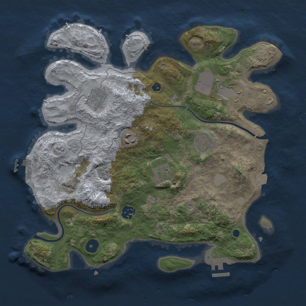 Rust Map: Procedural Map, Size: 3500, Seed: 576970004, 13 Monuments