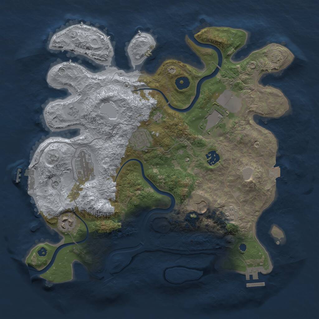 Rust Map: Procedural Map, Size: 3500, Seed: 576970004, 13 Monuments