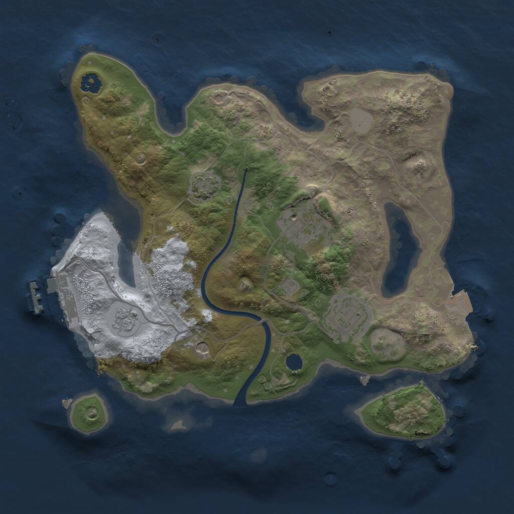 Rust Map: Procedural Map, Size: 2500, Seed: 392718, 7 Monuments