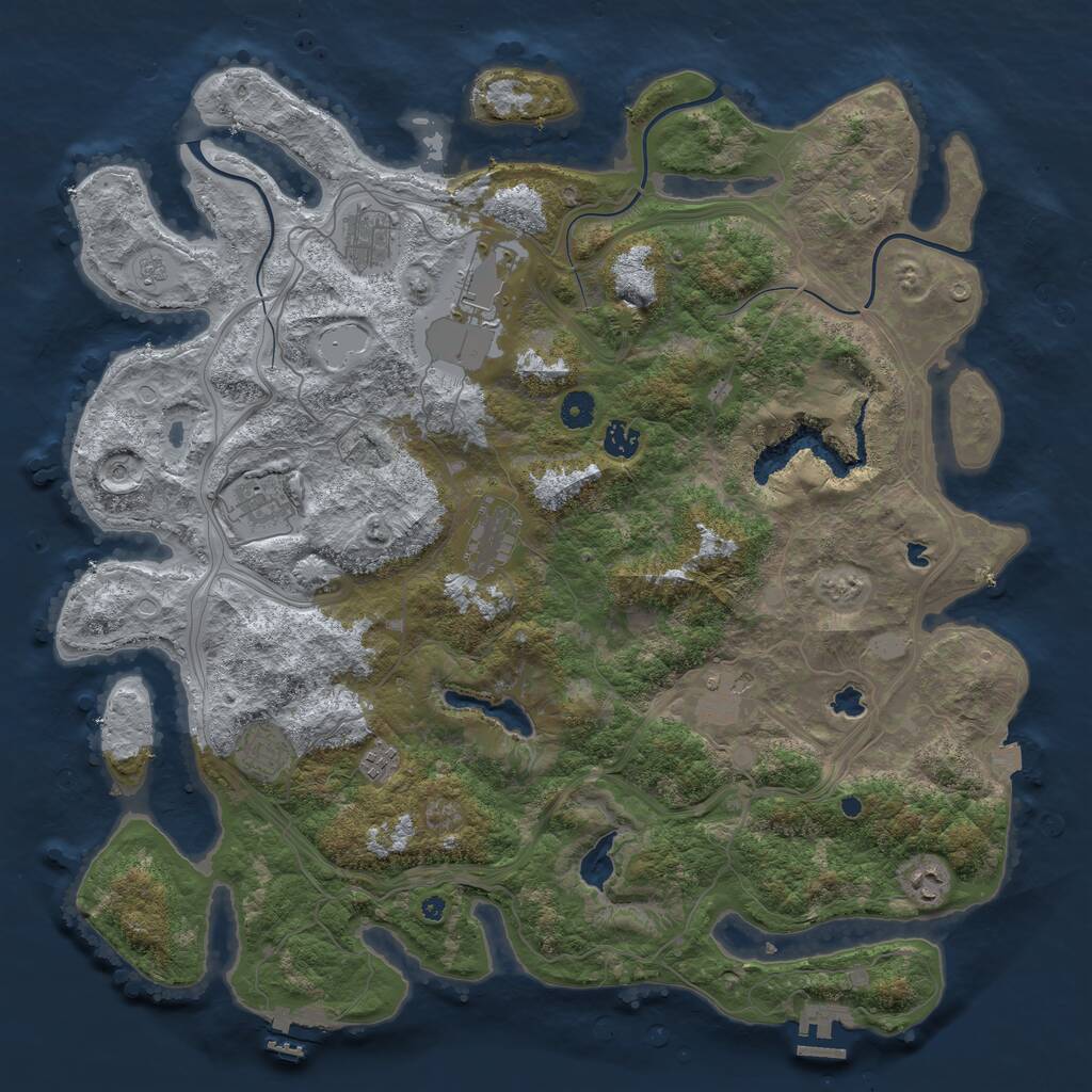Rust Map: Procedural Map, Size: 4500, Seed: 3131, 15 Monuments