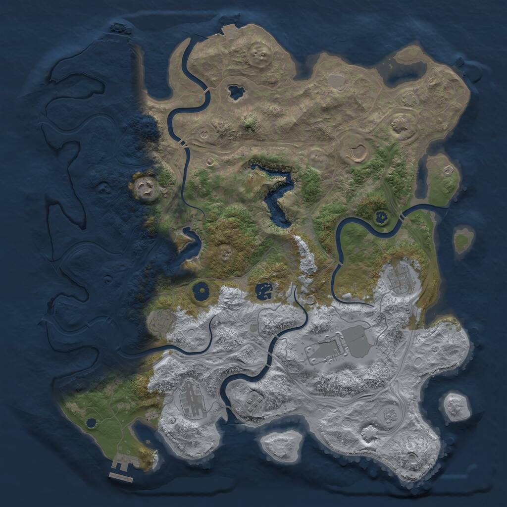 Rust Map: Procedural Map, Size: 4250, Seed: 1904547184, 16 Monuments