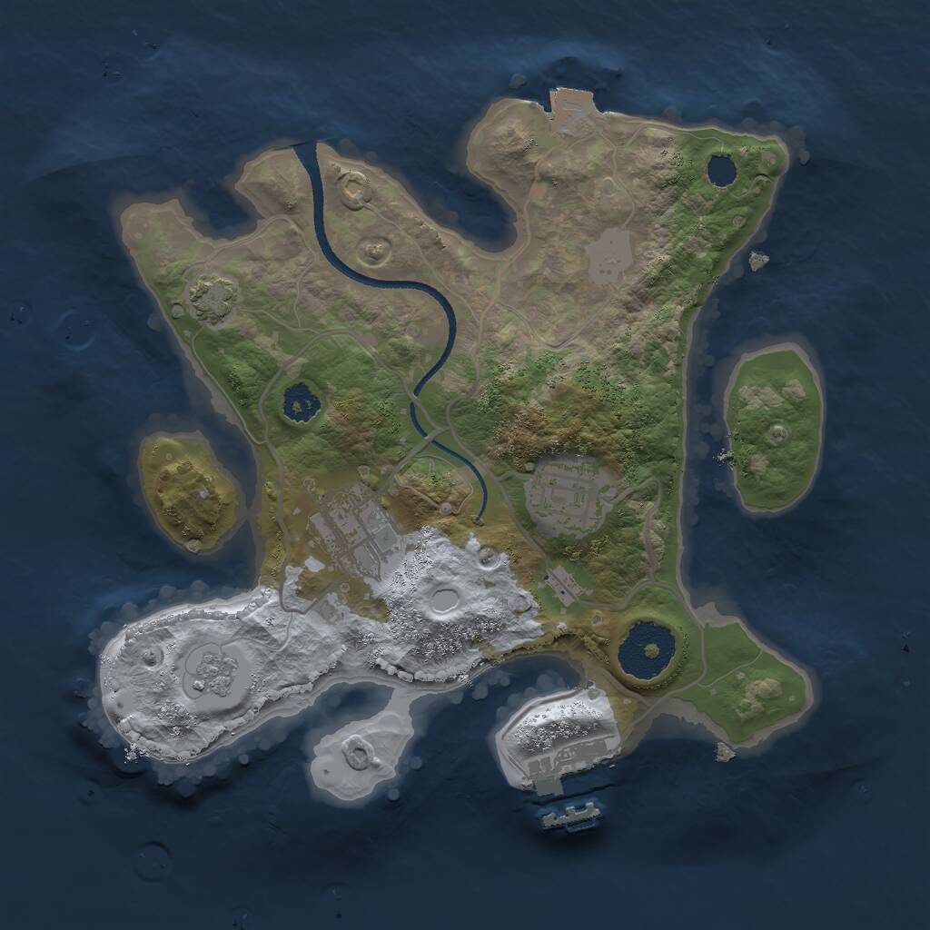 Rust Map: Procedural Map, Size: 2500, Seed: 928187496, 6 Monuments