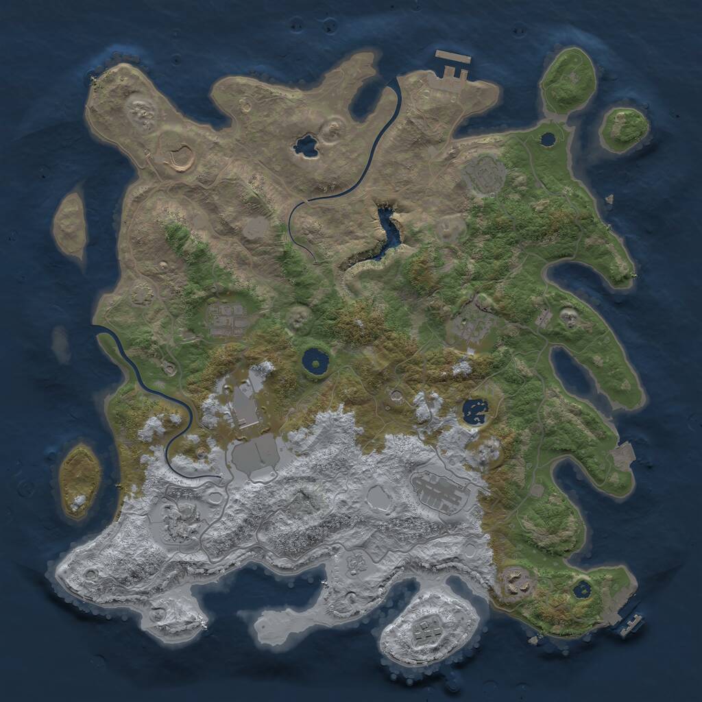 Rust Map: Procedural Map, Size: 4000, Seed: 120078896, 16 Monuments