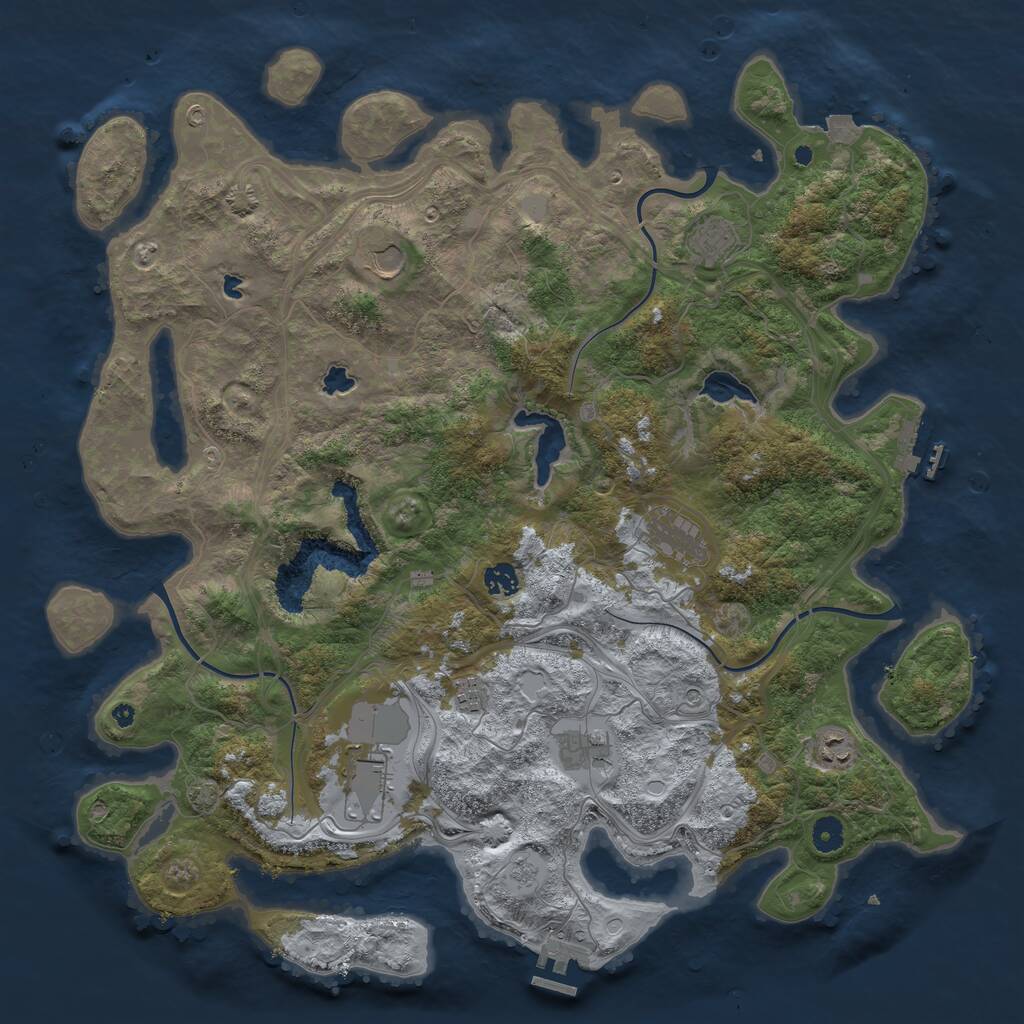 Rust Map: Procedural Map, Size: 4500, Seed: 377724755, 14 Monuments