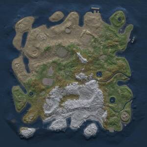 Thumbnail Rust Map: Procedural Map, Size: 3700, Seed: 9898867, 15 Monuments