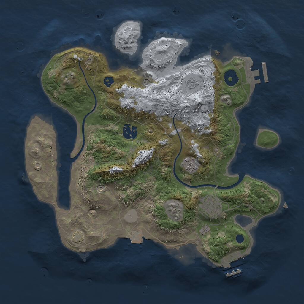 Rust Map: Procedural Map, Size: 3000, Seed: 7958, 9 Monuments