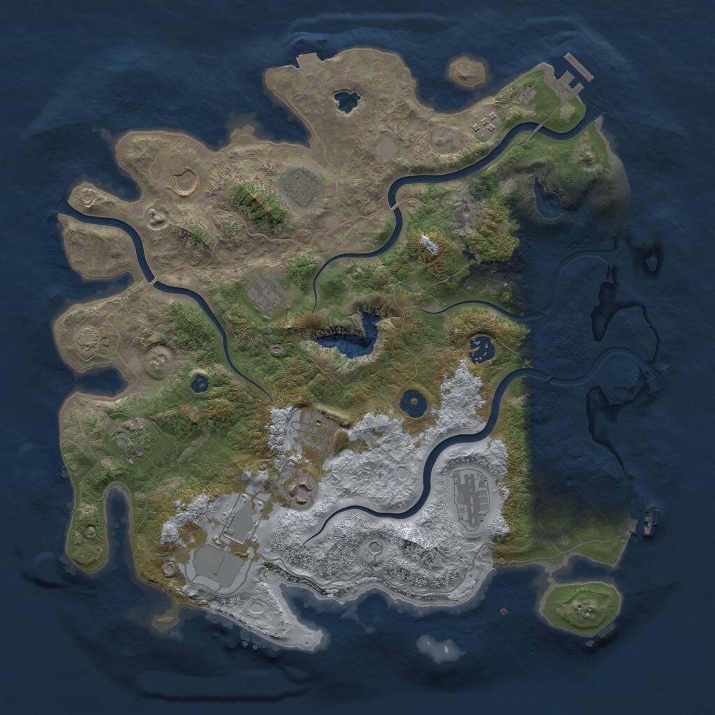 Rust Map: Procedural Map, Size: 4000, Seed: 280924, 15 Monuments