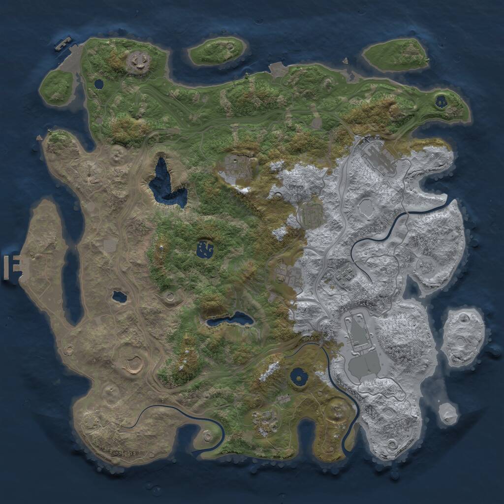 Rust Map: Procedural Map, Size: 4250, Seed: 853557292, 16 Monuments