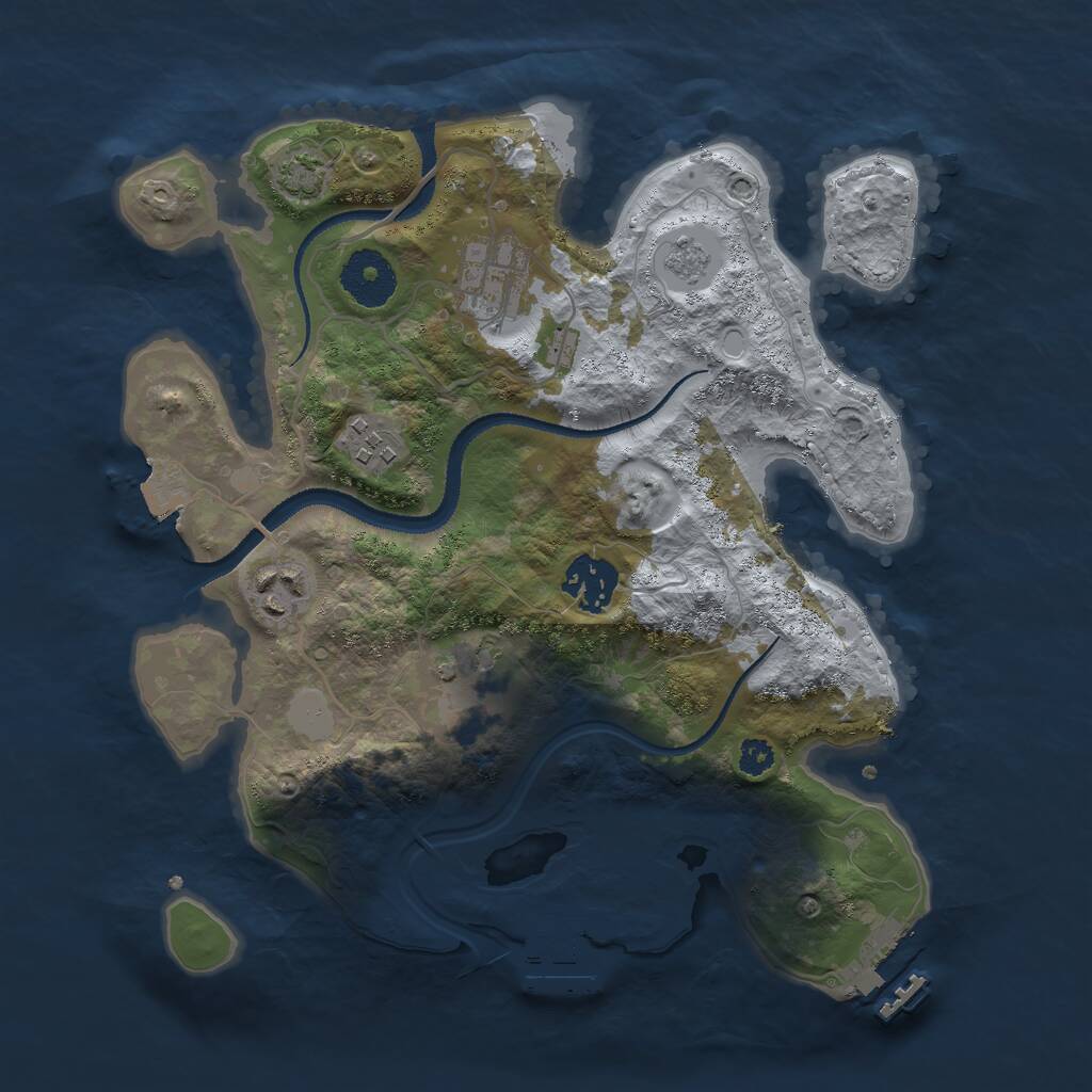 Rust Map: Procedural Map, Size: 3000, Seed: 779232257, 10 Monuments