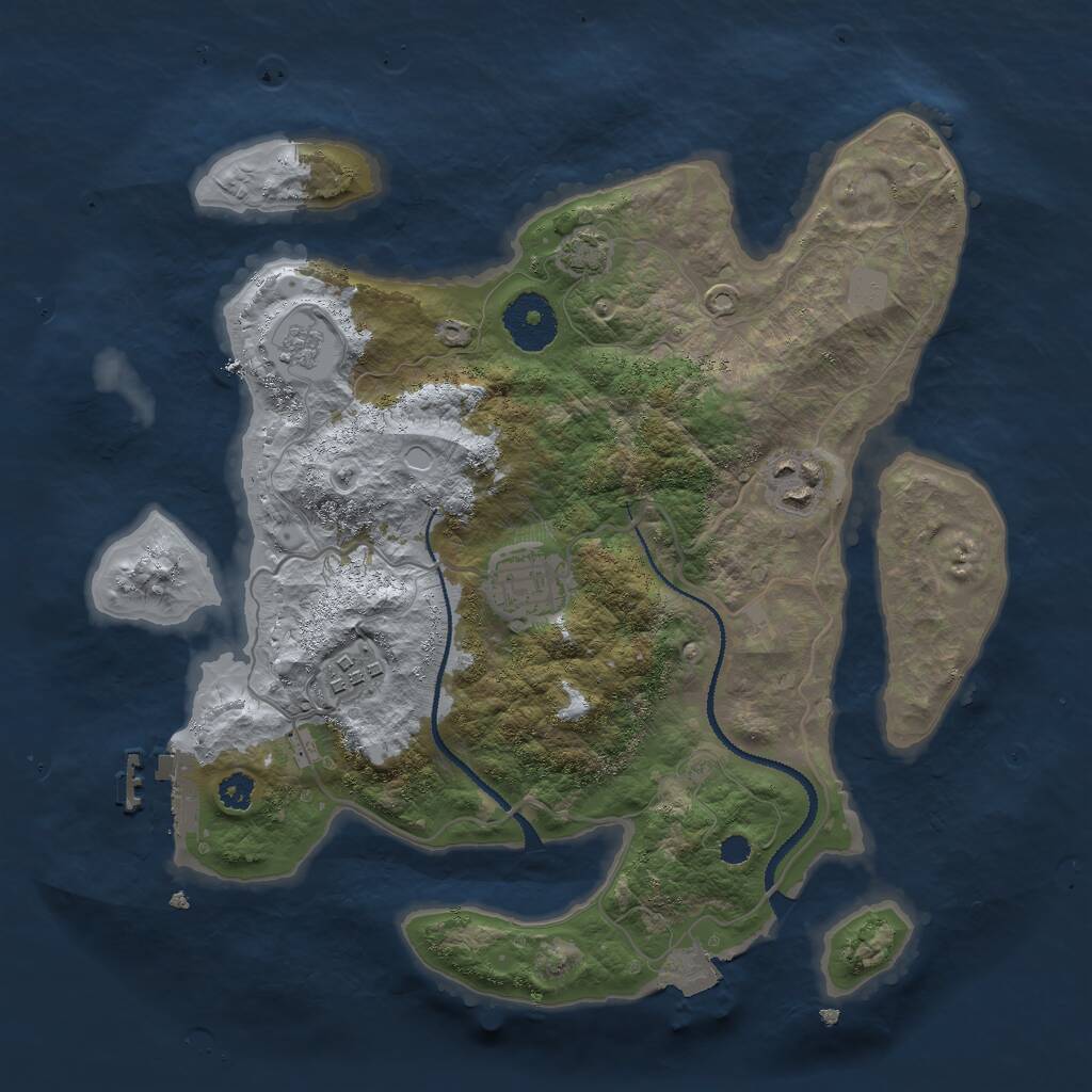 Rust Map: Procedural Map, Size: 3000, Seed: 13666, 7 Monuments