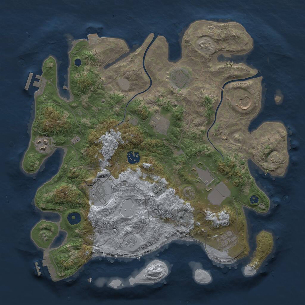 Rust Map: Procedural Map, Size: 3500, Seed: 20243806, 15 Monuments