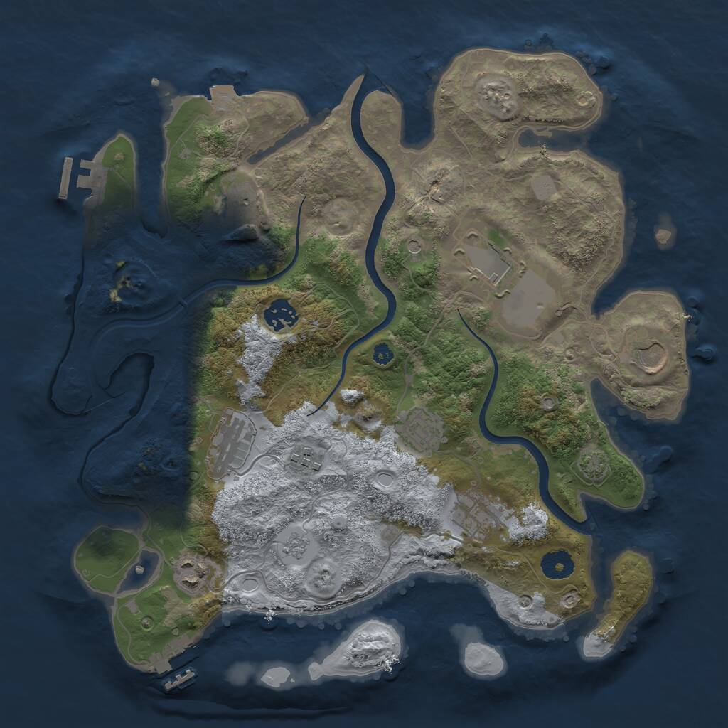 Rust Map: Procedural Map, Size: 3500, Seed: 20243806, 15 Monuments