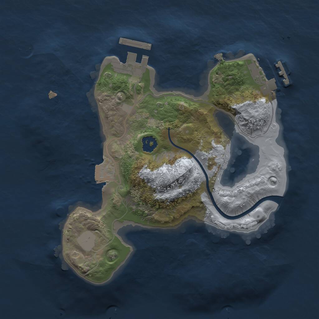 Rust Map: Procedural Map, Size: 2000, Seed: 541561, 3 Monuments