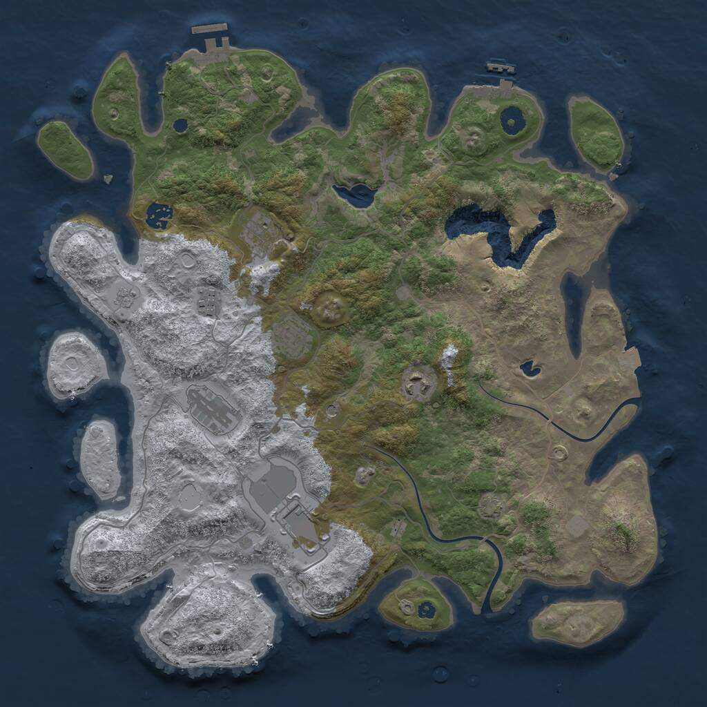 Rust Map: Procedural Map, Size: 4000, Seed: 1614822363, 13 Monuments