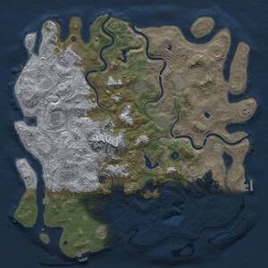 Thumbnail Rust Map: Procedural Map, Size: 5000, Seed: 20966731, 16 Monuments