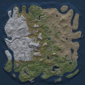 Thumbnail Rust Map: Procedural Map, Size: 5000, Seed: 20966731, 16 Monuments