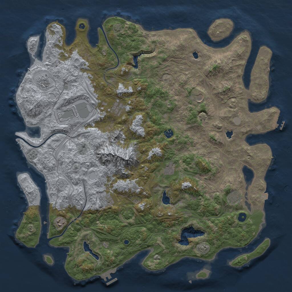 Rust Map: Procedural Map, Size: 5000, Seed: 20966731, 16 Monuments