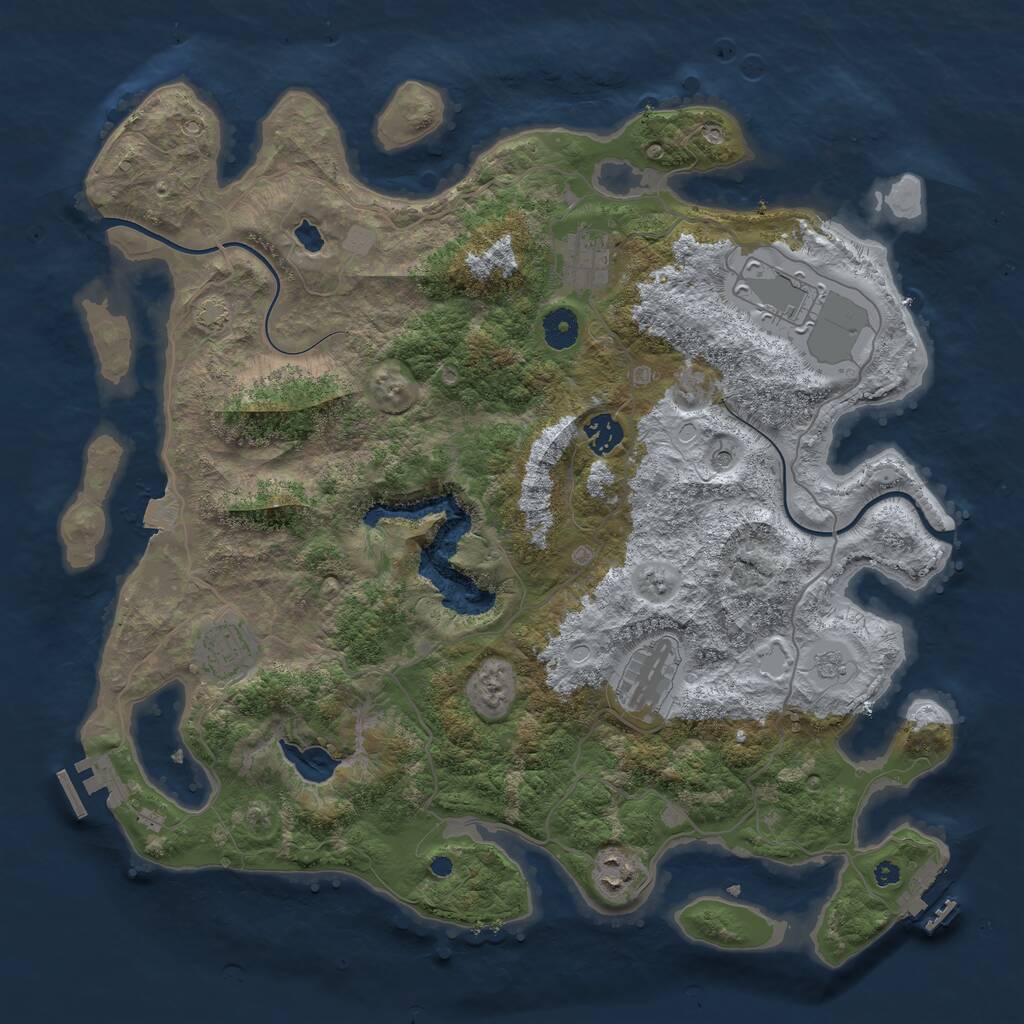 Rust Map: Procedural Map, Size: 4000, Seed: 20241009, 12 Monuments