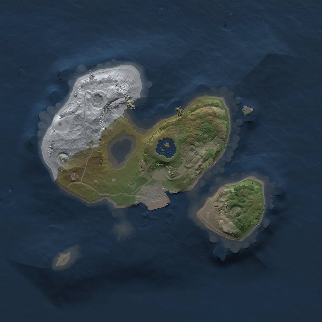 Rust Map: Procedural Map, Size: 1600, Seed: 55555, 1 Monuments