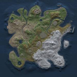 Thumbnail Rust Map: Procedural Map, Size: 3000, Seed: 2144996860, 11 Monuments