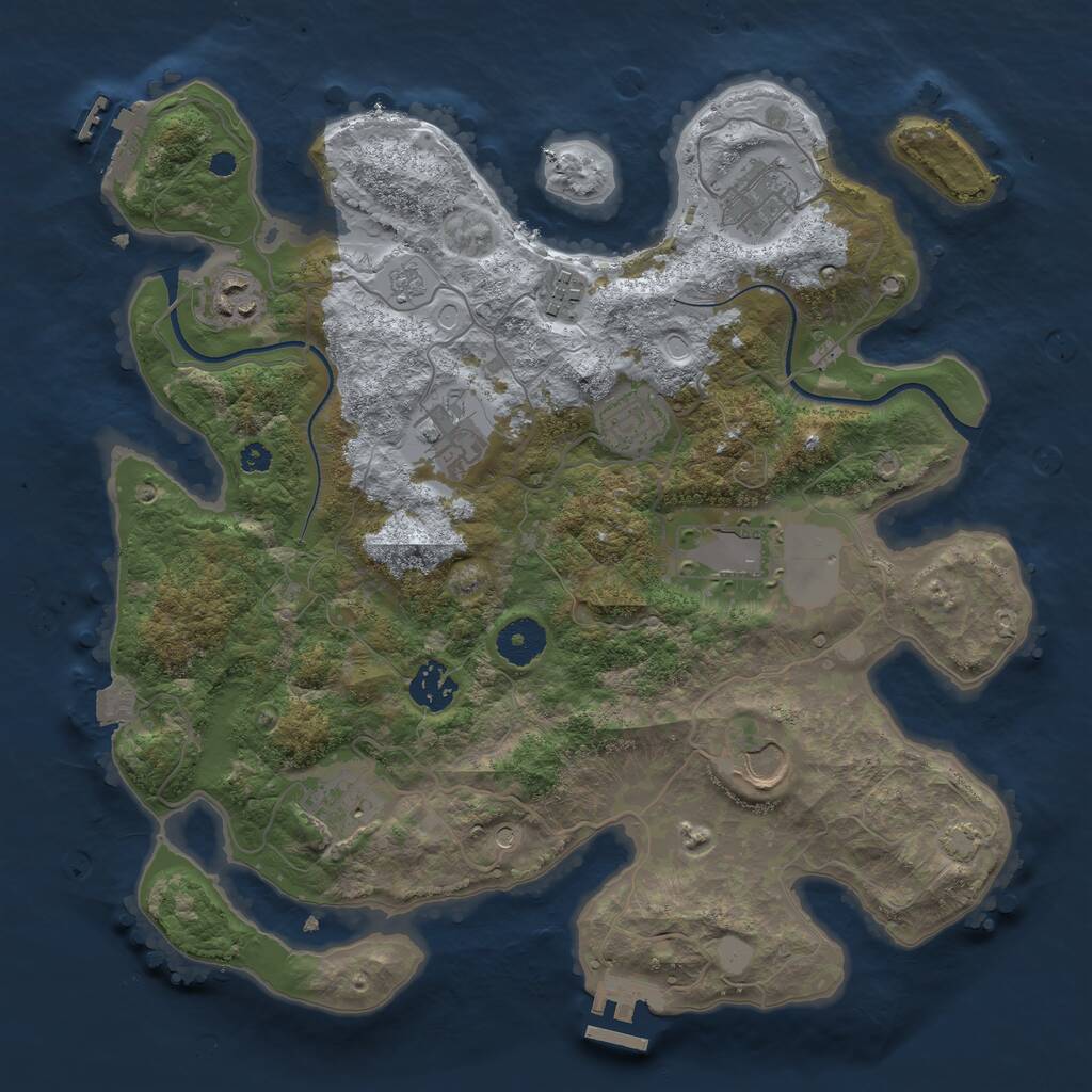 Rust Map: Procedural Map, Size: 3500, Seed: 67830, 15 Monuments