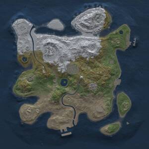 Thumbnail Rust Map: Procedural Map, Size: 3000, Seed: 710827643, 9 Monuments