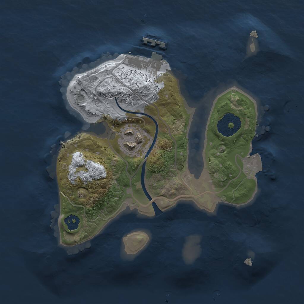 Rust Map: Procedural Map, Size: 2000, Seed: 172066319, 3 Monuments