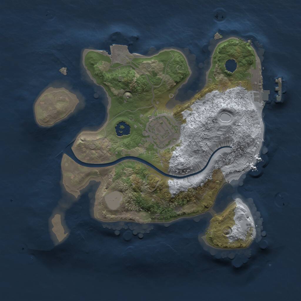 Rust Map: Procedural Map, Size: 2000, Seed: 987599684, 3 Monuments