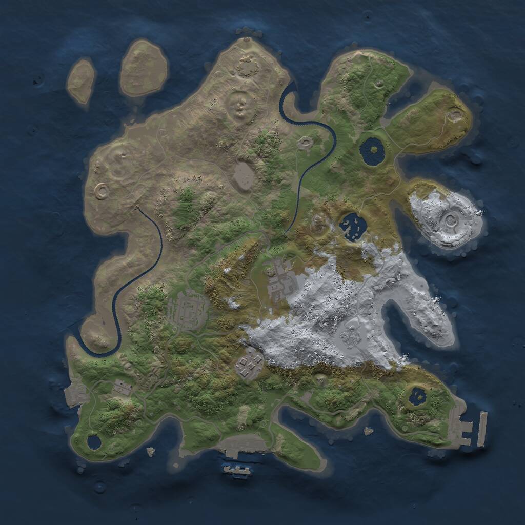 Rust Map: Procedural Map, Size: 3000, Seed: 763573204, 10 Monuments