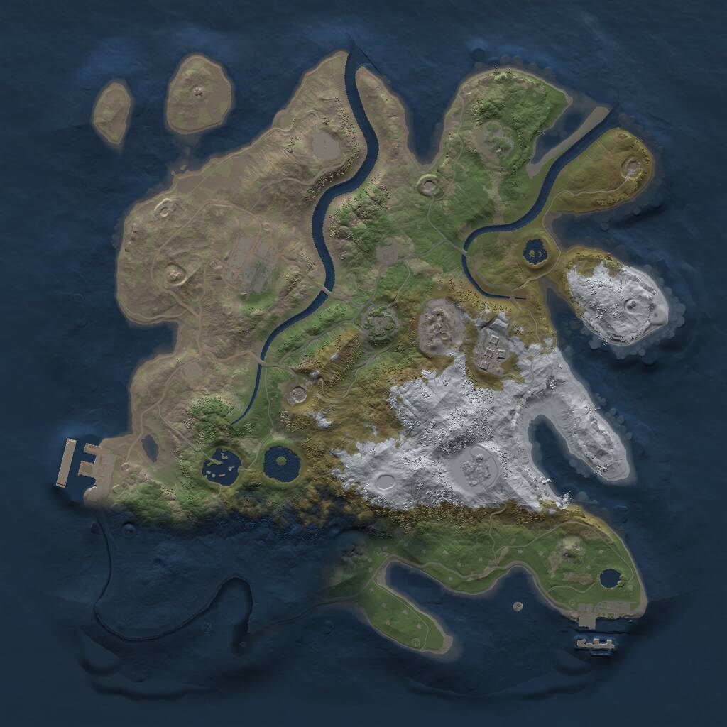 Rust Map: Procedural Map, Size: 3000, Seed: 763573204, 9 Monuments